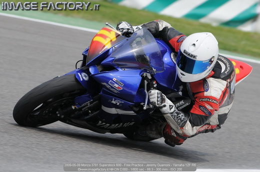 2009-05-09 Monza 3781 Superstock 600 - Free Practice - Jeremy Guarnoni - Yamaha YZF R6